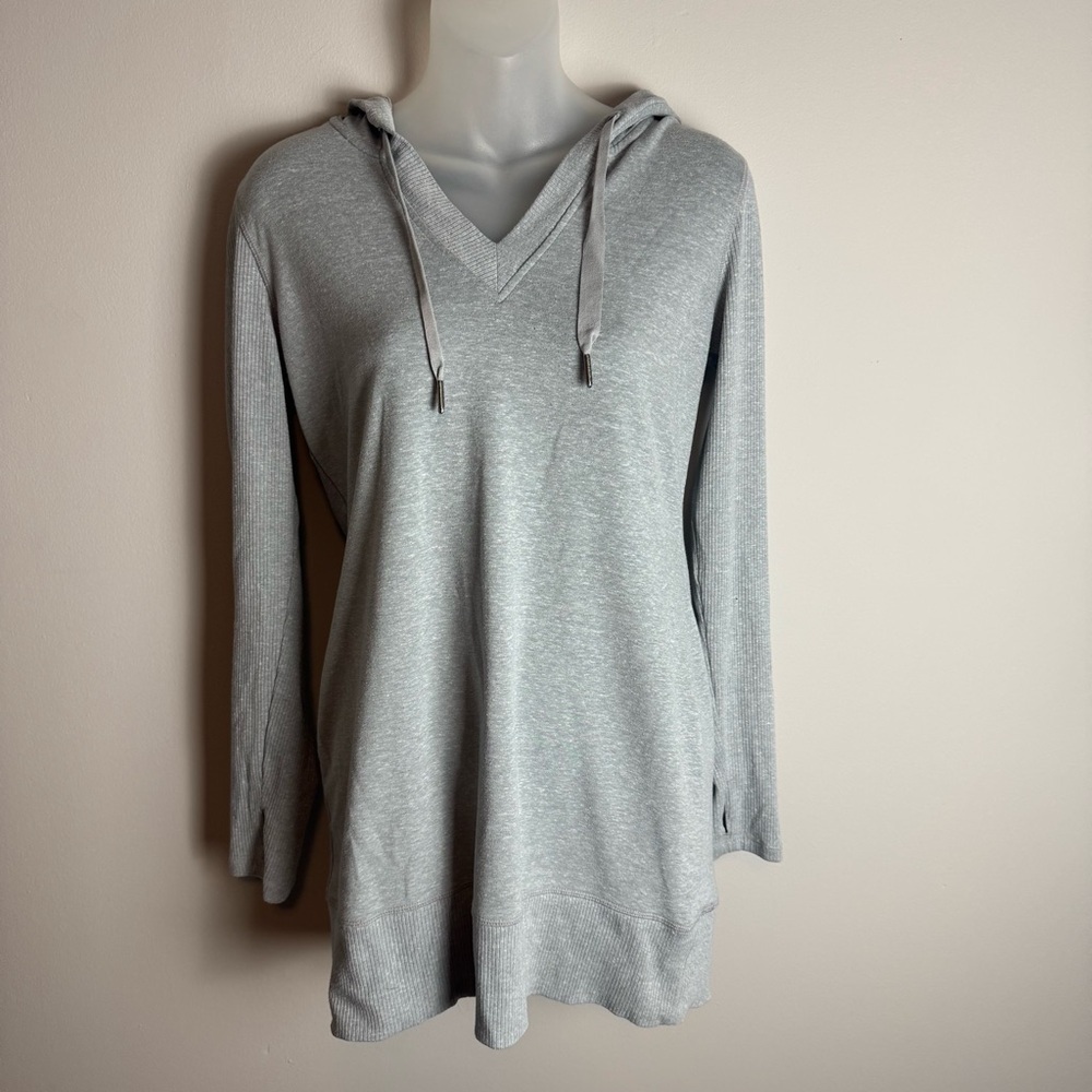 Athleta Bliss Light Grey Hoodie Dress Size XS - Picture 2 of 10
